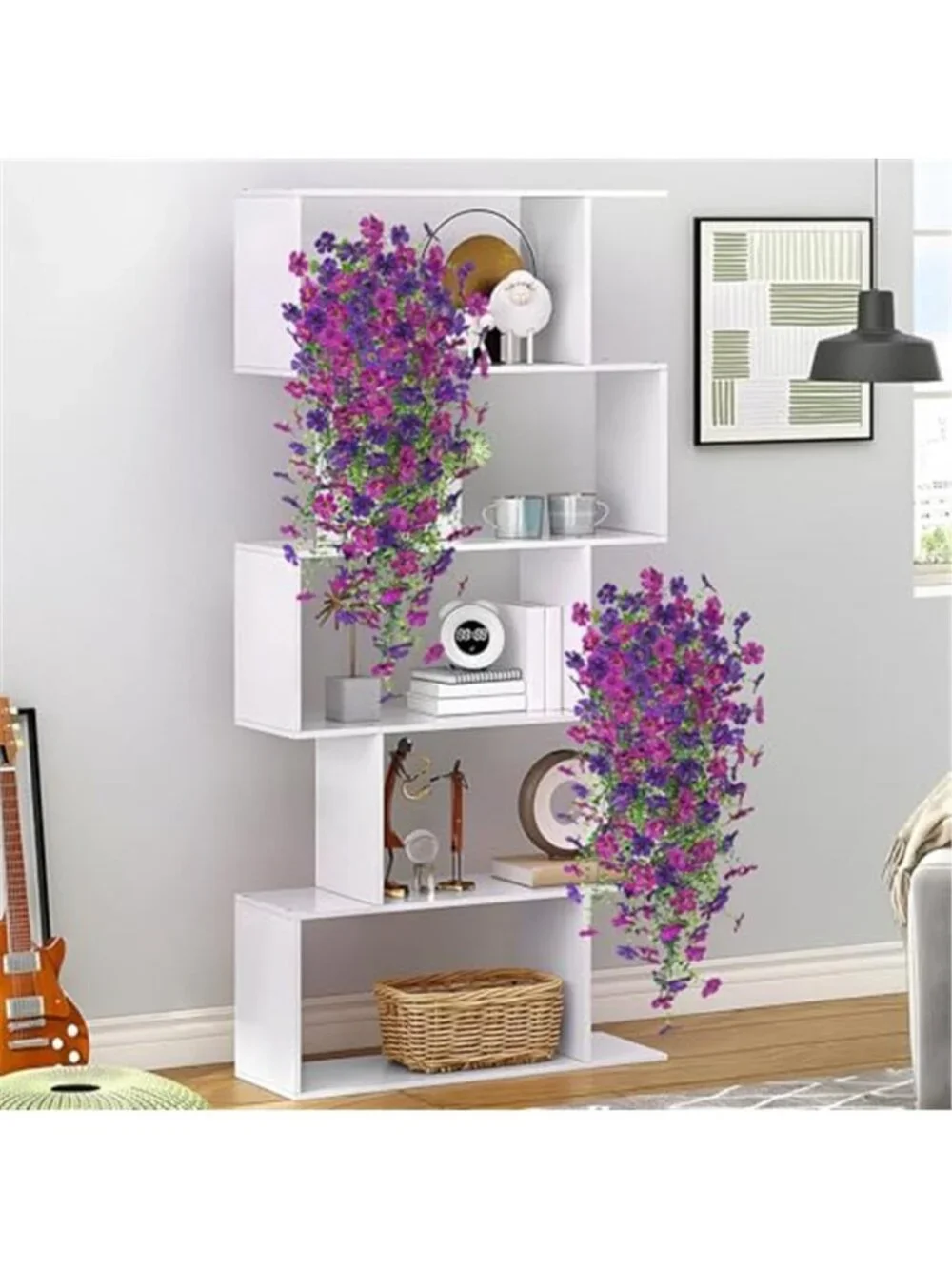 Artificial Hanging Orchid Flowers UV Resistant Faux Outdoor Indoor Decor 2 Pack
